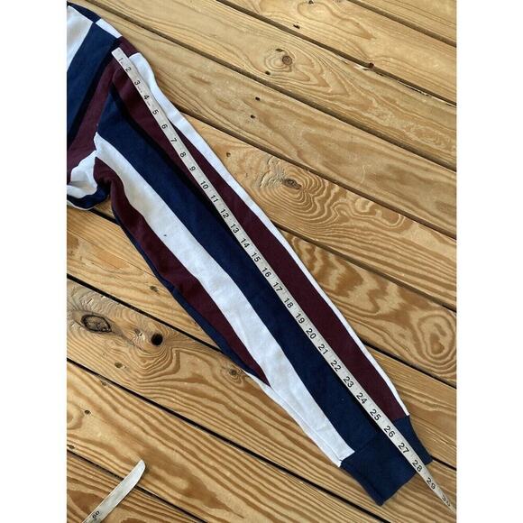 NWT $49.99 Guess Stripe Long Sleeve Sweater Size XL Men’s Navy Maroon - Picture 9 of 9